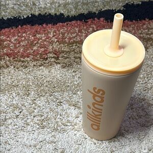 ALLKINDS Cool to be Kind Peachy Tumbler with Straw NWT